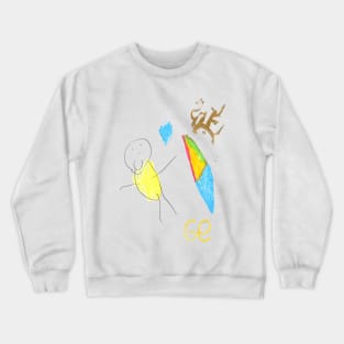 Cute Kid Drawing by Gena - Homeschool Art Class 2021/22 Art Supplies Fundraiser Crewneck Sweatshirt